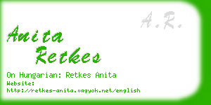 anita retkes business card